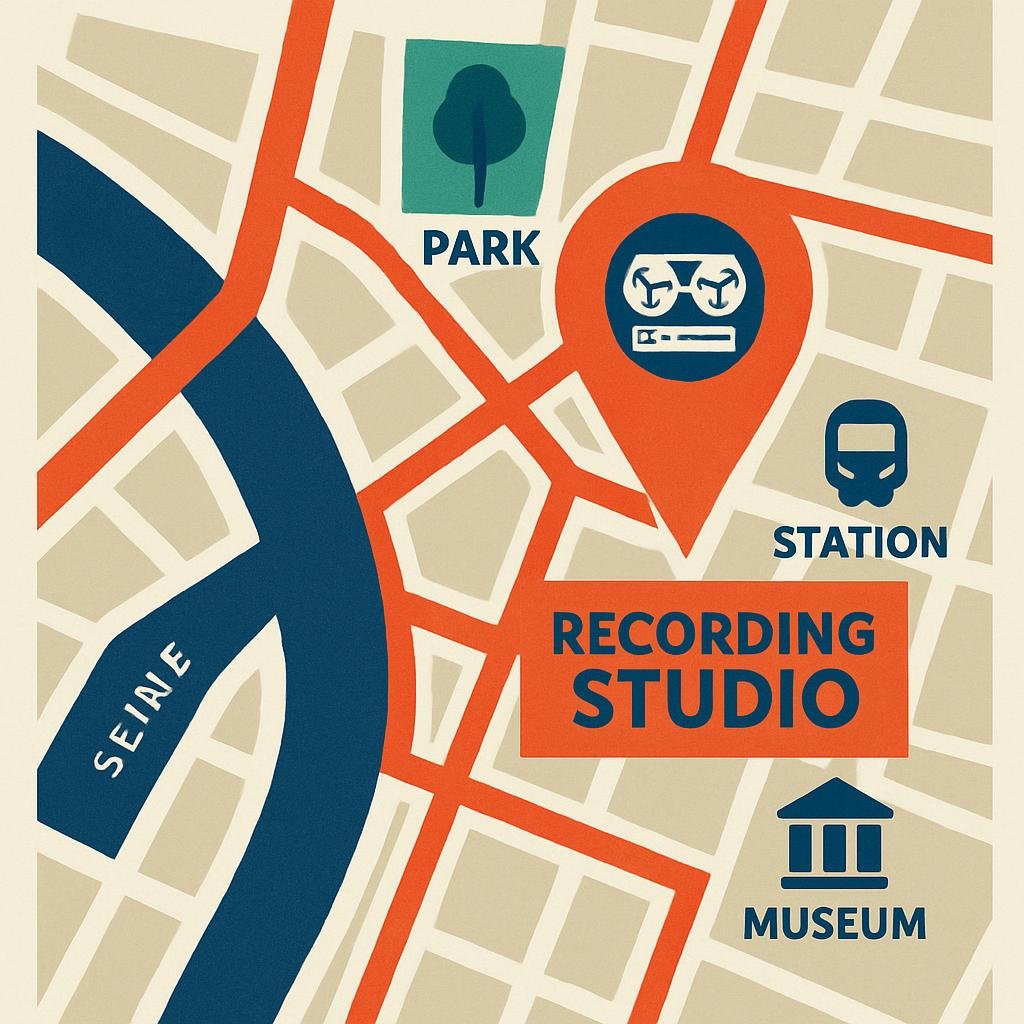 Carte de localisation du studio